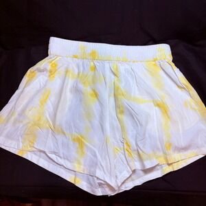 CALIA Womens Yellow White Tie Dye Rayon Lounge Shorts Size M